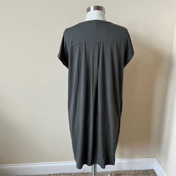 Eileen Fisher viscose elastane stretch short sleeve t-shirt dress 494 - Picture 3 of 8
